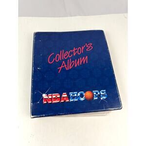 VTG NBA Hoops Basketball Collectors Album 225+ Cards 1990s